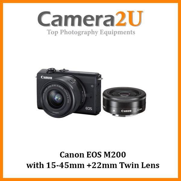 Canon EOS M200 with 1545mm +22mm Twin Lens +32GB +Bag (MSIA
