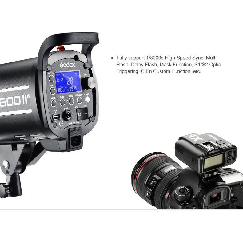 Flash Godox QT600IIIM 600Ws HSS Con Ricevitore 2.4G, Mount Bowens, Per Studio E Pubblicità