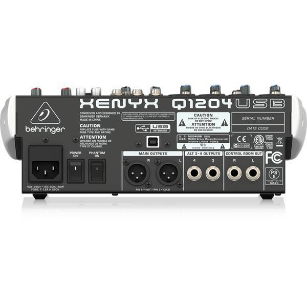 Behringer XENYXQ1204USB Q1204USB 12 Input Portable Mixer with USB