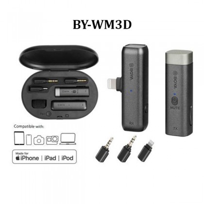 BOYA BY-WM3D Digital True-Wireless Microphone System for iOS Devices ...