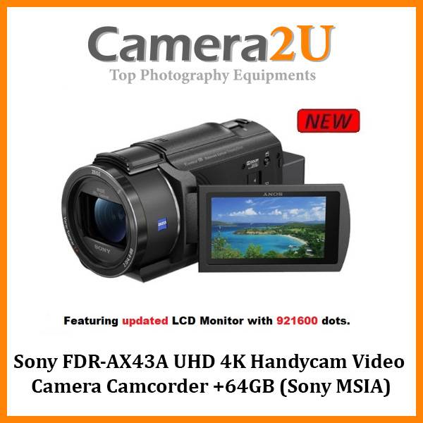 Sony FDR-AX43 UHD 4K Handycam Video Camera Camcorder +64GB (Sony