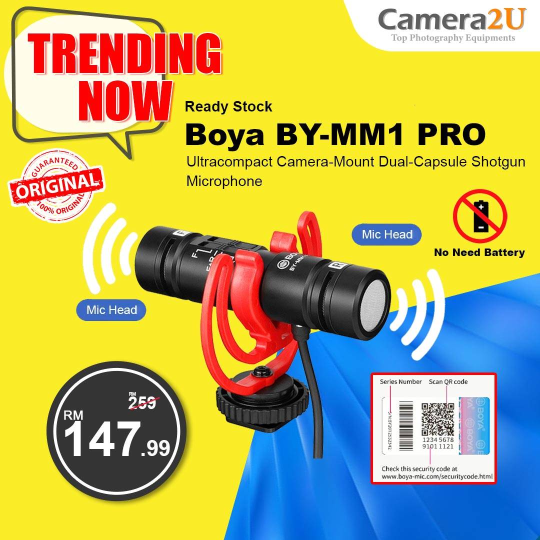 Boya BYMM1 PRO BYMM1 CameraMount DualCapsule Shotgun