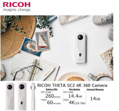 RICOH - RICOH THETA SC2 ホワイト RICOH THETA SC2 WHITE 360°Camera 4K Video with image