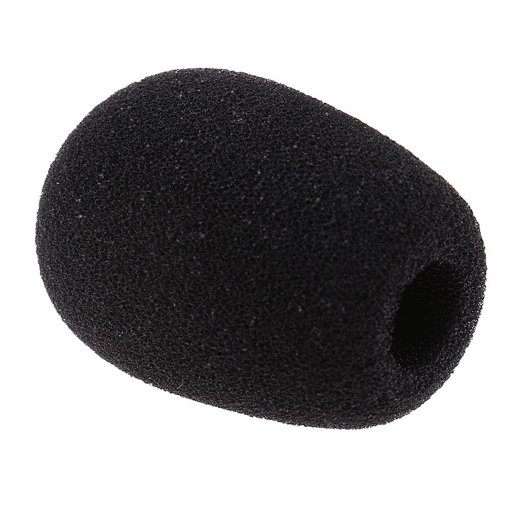 Mini Microphone Sponge Cover Headset Mic Wind Muff Windshield Black for