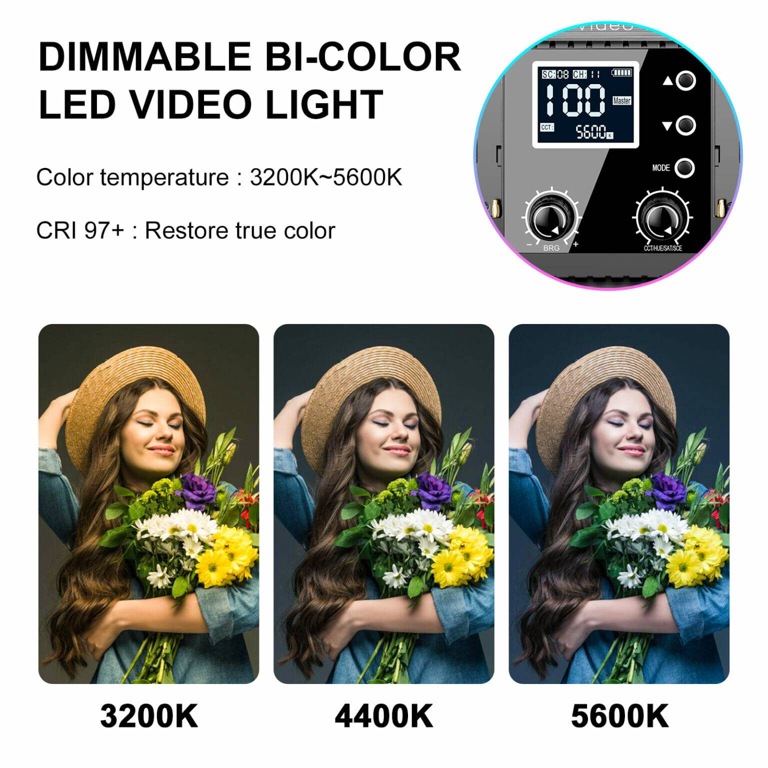 (PRE-ORDER) GVM 880RS 60W RGB Bi-Color and High Power Video Light 752 Beads  3200K-5600K