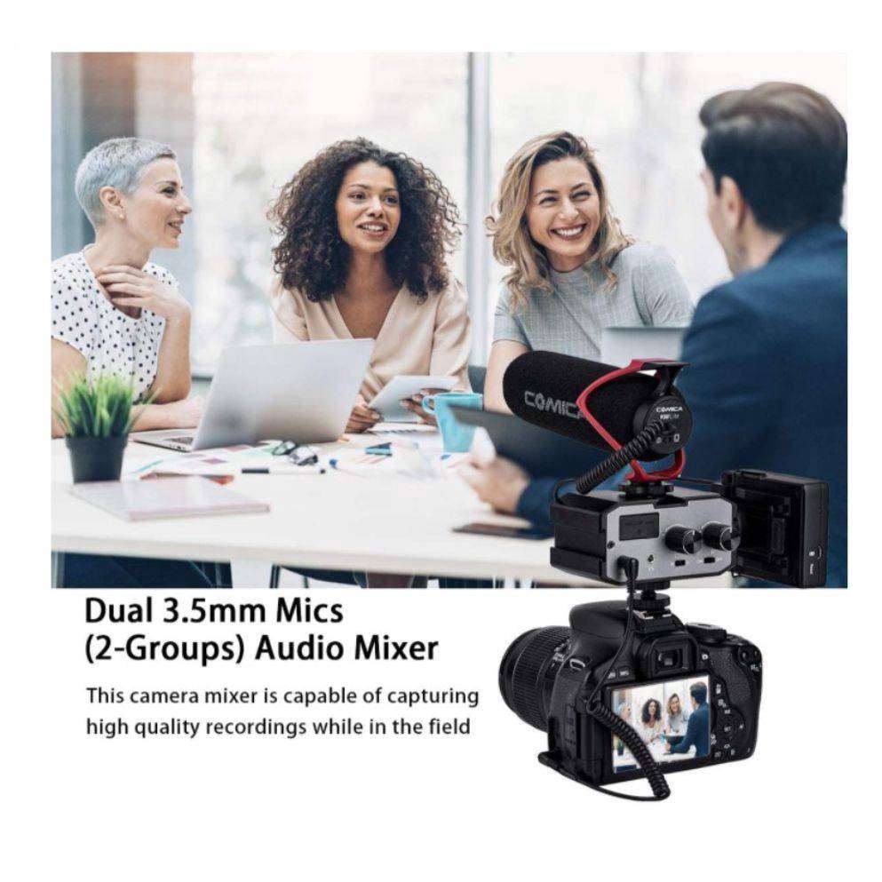 Comica Audio CVMAX1 CameraMount TwoChannel Audio Mixer for DSLR