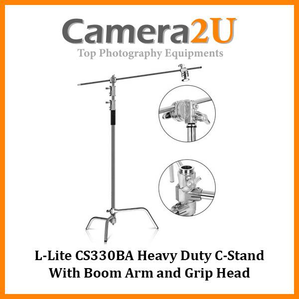 L-Lite CS330BA Heavy Duty C-Stand With Boom Arm and Grip Head