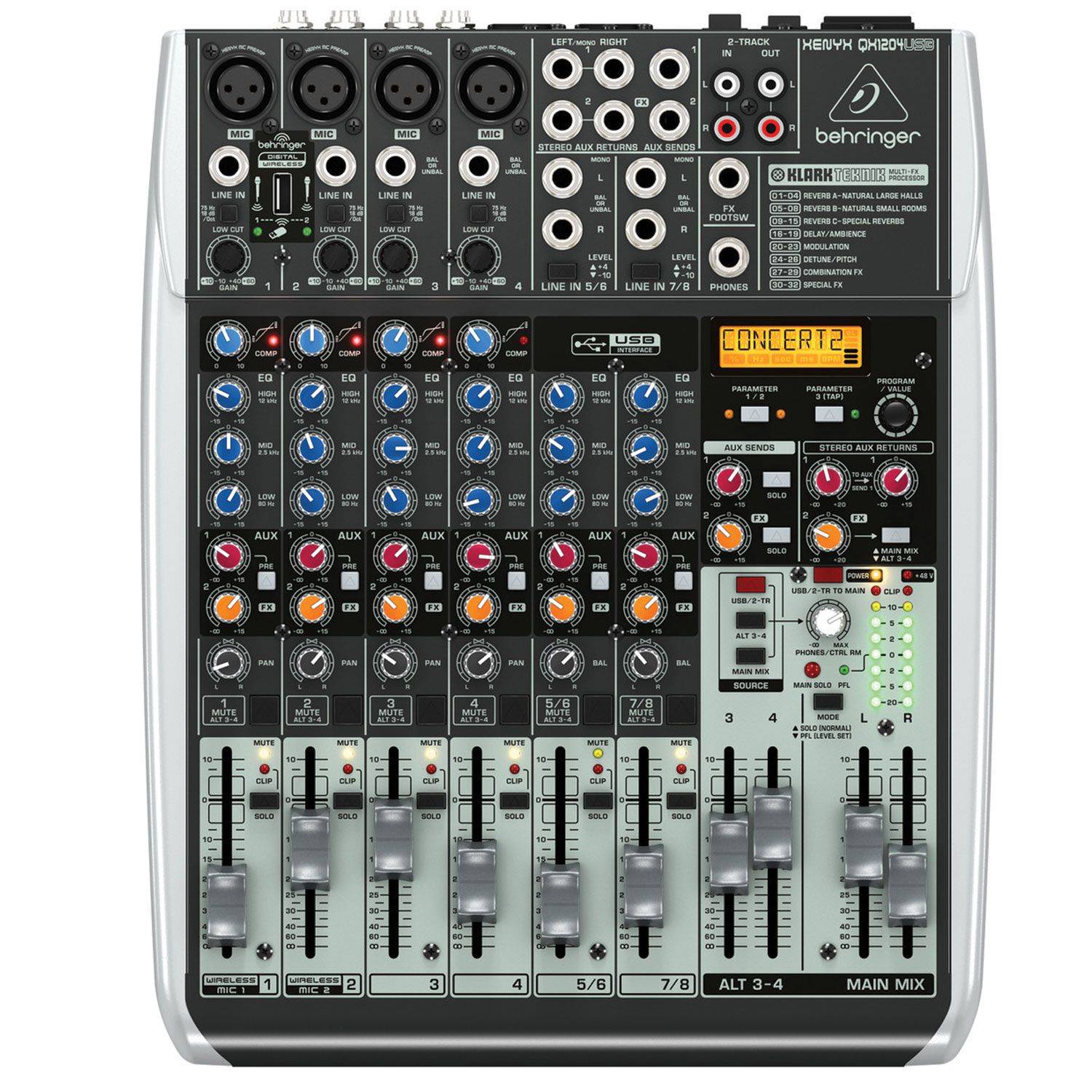Behringer XENYX QX1204USB Mixer with USB and Effects (XENYXQX1204USB