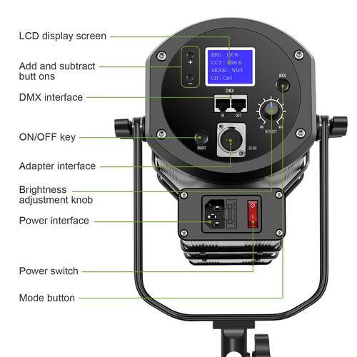 GVM S300S LED Daylight Fresnel Video Light 300W High Power LED Bulb
