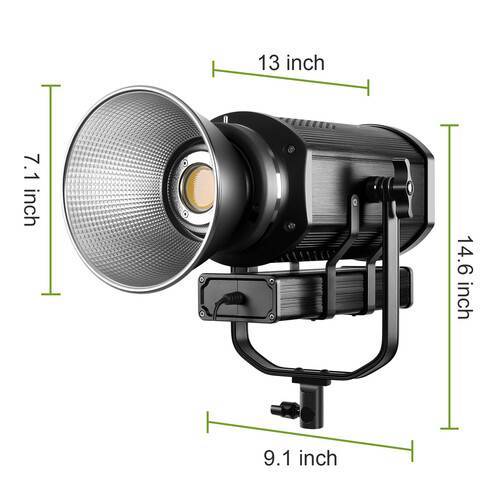GVM S300S LED Daylight Fresnel Video Light 300W High Power LED Bulb