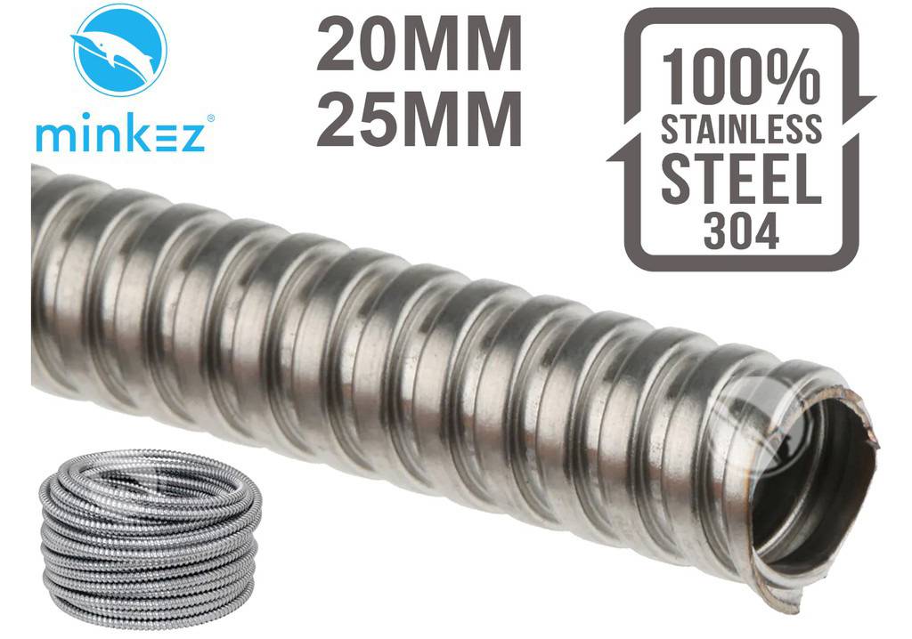 MINKEZ 304FC Stainless Steel Flexible Conduit 20MM 25MM Electrical Wire