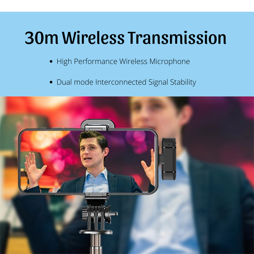 GS M10 Wireless Lavalier Microphone for iPhone and Android Smartphone