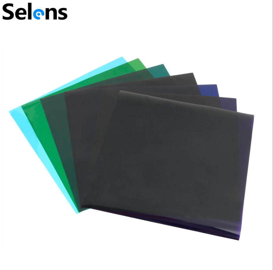 Selens 20pcs Color Lighting Gel Filters 25x25cm Transparent ...