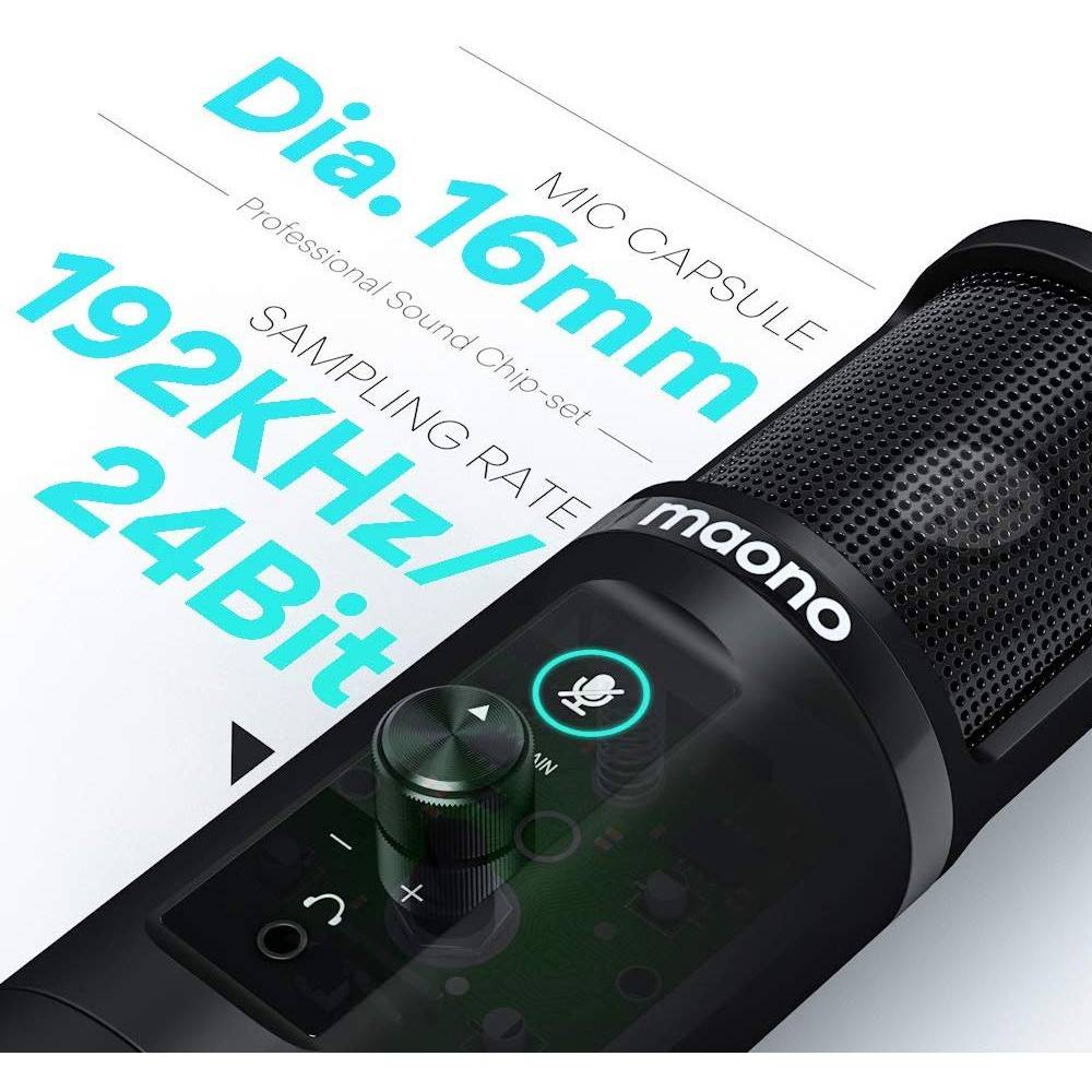 Maono AU-PM422 USB Microphone with Mute and Monitor Jack for Live ...