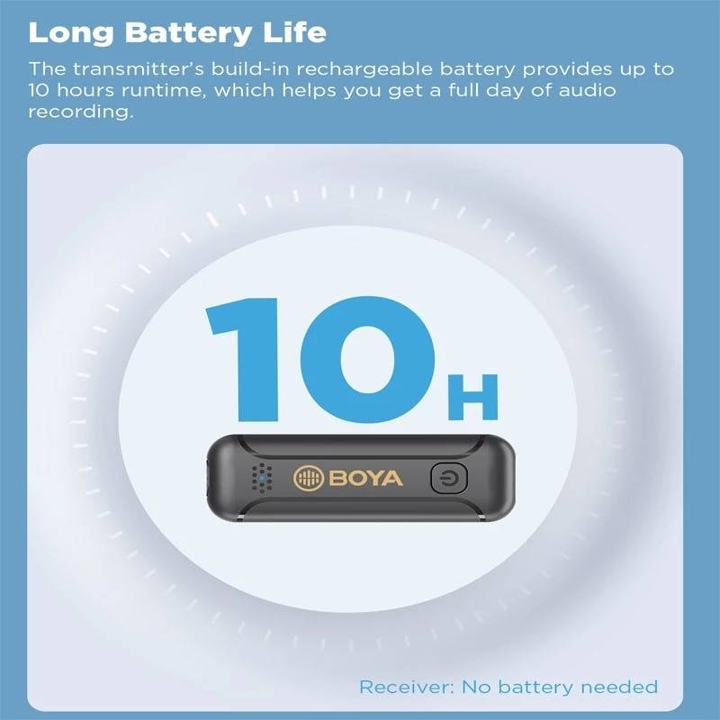 Boya BYWM3T2D2/U2 Wireless Microphone Noise Cancellation Mini Lapel