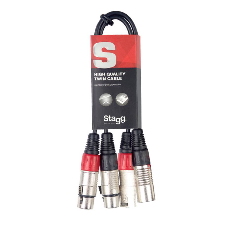 Stagg STC060XMXF Dual XLR to XLR Cable 2 Feet 60cm Camera2u
