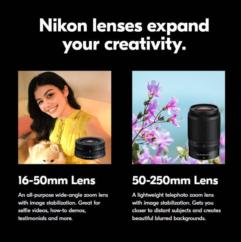 Nikon Z30 Mirrorless Camera with NIKKOR Z DX 1650mm & 50250mm Lens