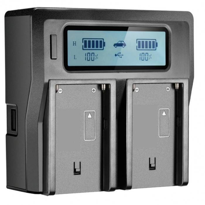 Intelligent LCD Dual Battery Charger for NPFV100 FV70 FV50 Camera2u