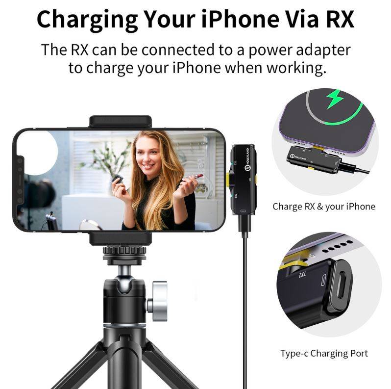 Hollyland Lark C1 Ultra-Compact Premium Wireless Lavalier Microphone ...