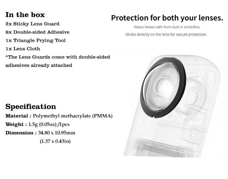 Insta360 X3 Sticky Lens Guard for Insta 360 X3 Accesories Lens Guard