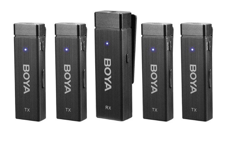 Boya BY-W4 Ultracompact 2.4GHz Four-Channel Wireless Clip-On Microphone ...
