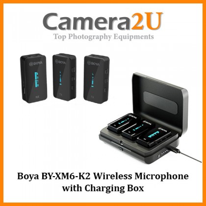 Boya BY-XM6-K2 2.4GHz Ultra-Compact Wireless Microphone with Charging ...