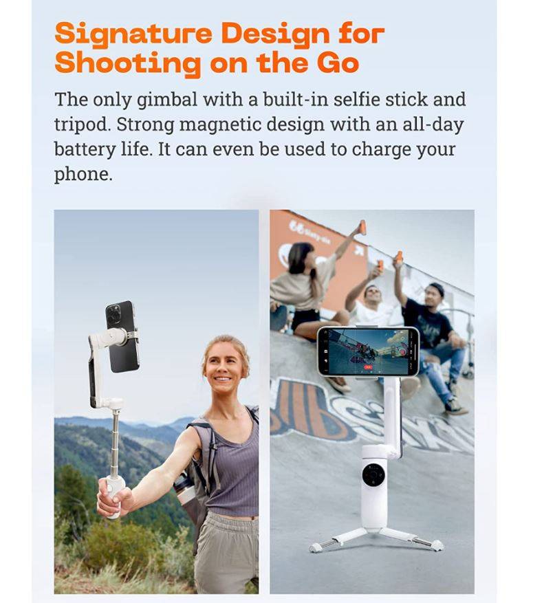 Insta360 Flow Al Powered Smartphone Gimbal Stabilizer with BuiltIn
