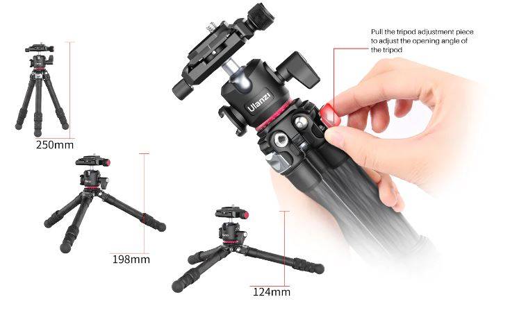 Ulanzi MT-20 Professional Carbon Fiber Tripod Monopod Digital DSLR ...