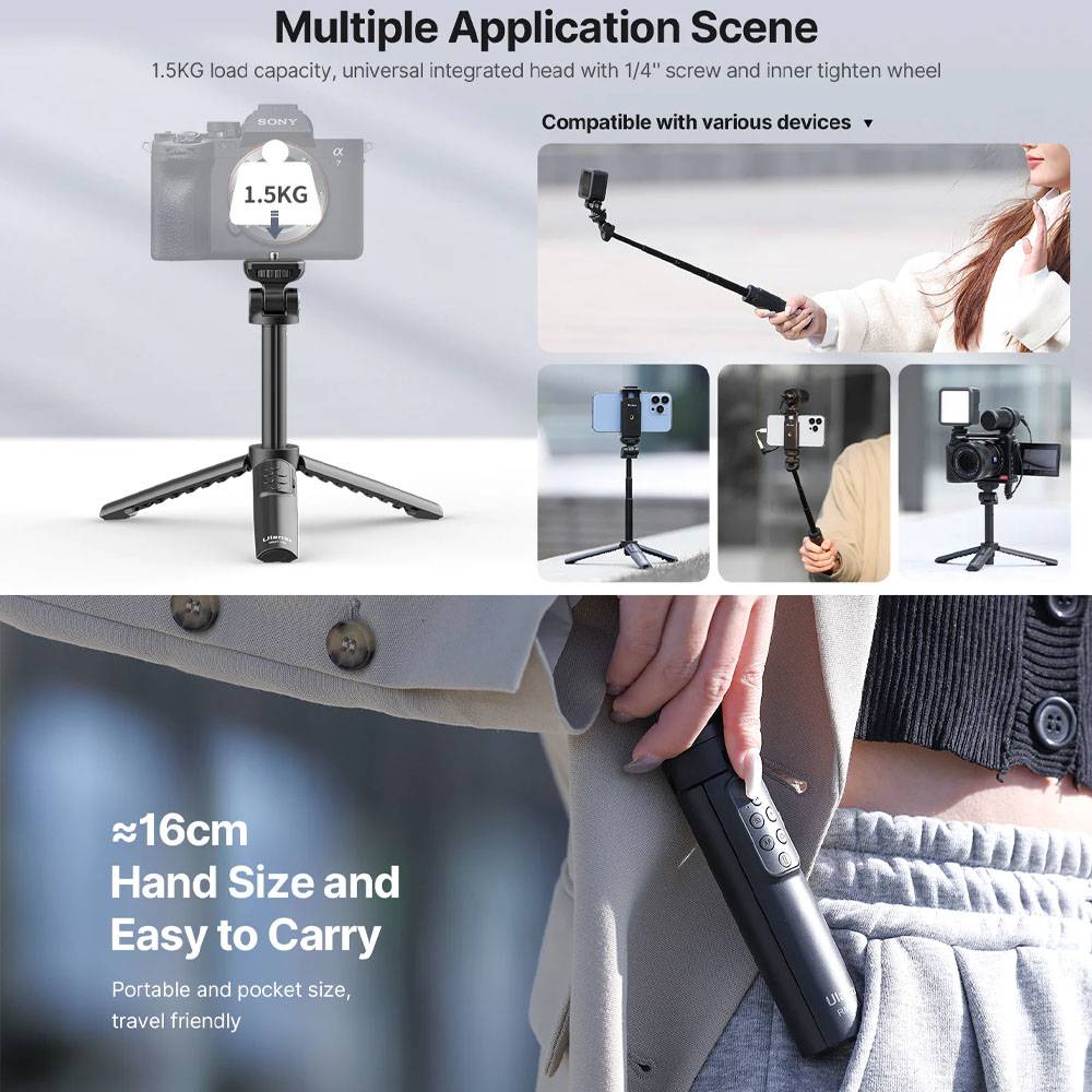 Ulanzi RMT01 Wireless Bluetooth Remote Control Camera Tripod