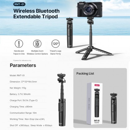Ulanzi RMT-01 Wireless Bluetooth Remote Control Camera Tripod ...