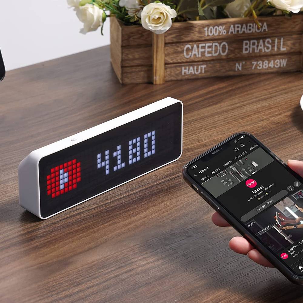 Ulanzi Smart Pixel Clock TC001 Digital Clock with LED Full-Color Large ...