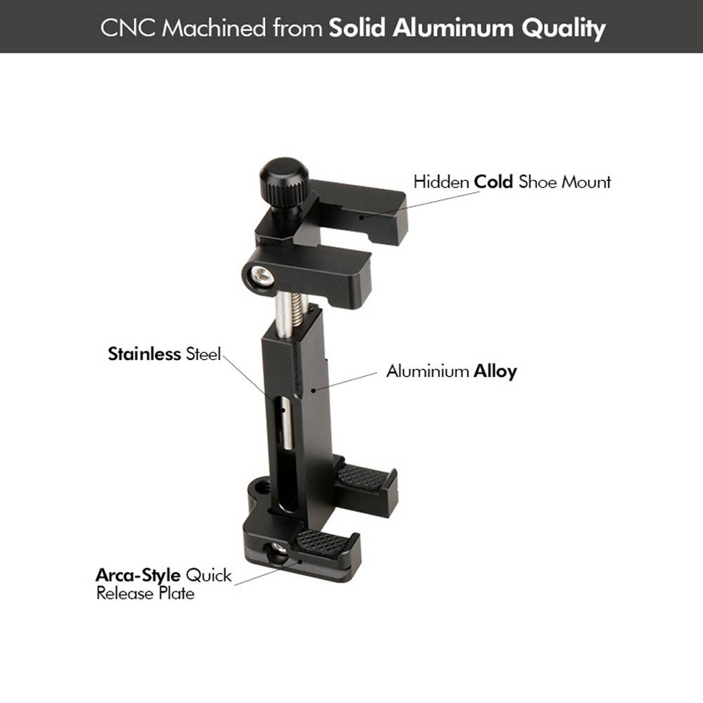 Ulanzi ST03 Foldable Phone Tripod Mount with Hot Shoe Mount for Cold