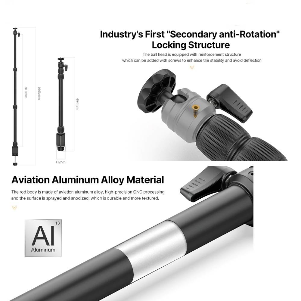 Ulanzi VIJIM LS10 Camera Mount Desk Stand with Flexible Auxiliary