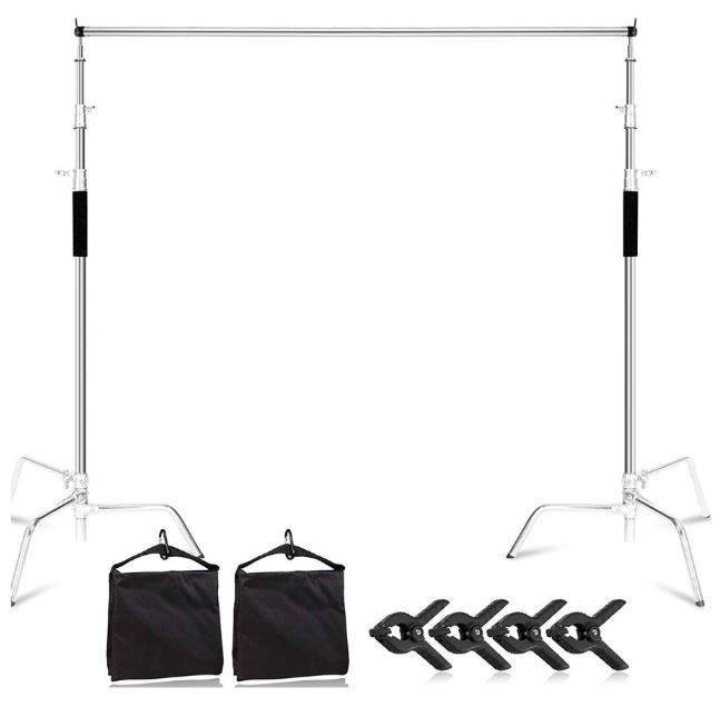 GS Extra Heavy Duty Stainless Steel Backdrop Stand C-Stand Background