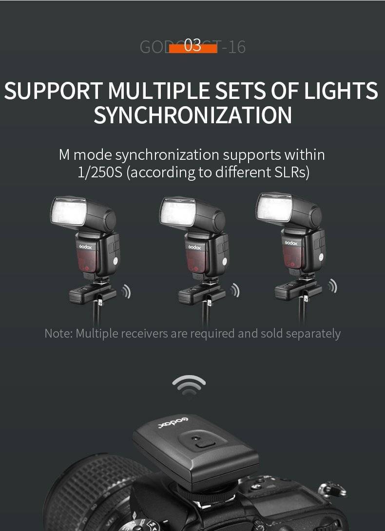 Godox CT-16 Wireless Radio Flash Trigger Receiver Kit Universal ...