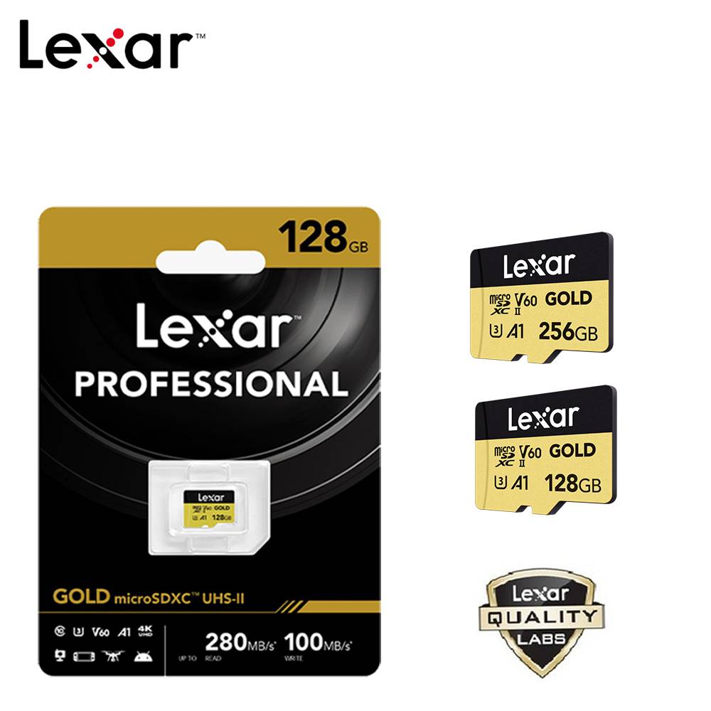 Lexar 128GB 256GB Professional GOLD microSDXC™ UHSII Card 280MB/s
