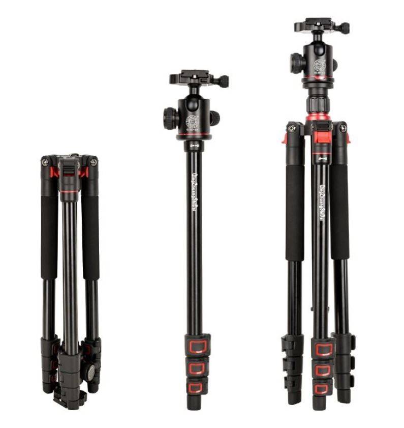 Beike QZSD Q530 Portable Aluminum Alloy Tripod DSLR Tripod with ...