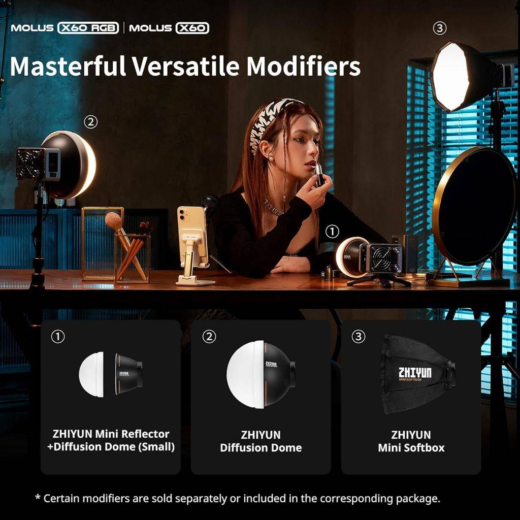 Zhiyun X60 Combo 60W LED Video Light, Bi-Color CCT India 3 thumbnail image