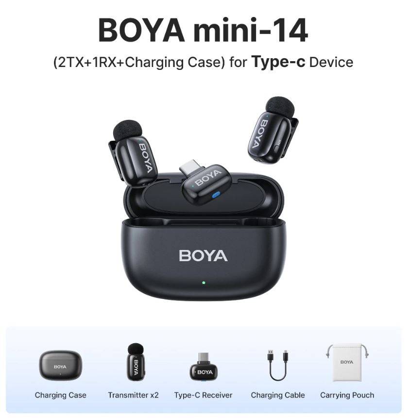 BOYAmini Fingertip Wireless Microphone AI Noise Cancelling Lapel