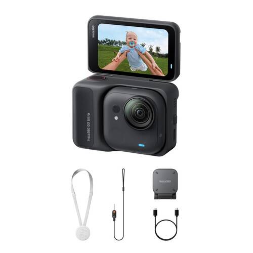 Insta360 GO 3S Ultra Midnight Black - Fotocamera 4K Compatta Da 53g Con Action Pod E Batteria 180 Min - Kit Standard
