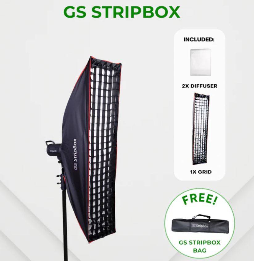 GS StripBox Rectangular Softbox 30x140cm with Grid | Camera2u Malaysia ...