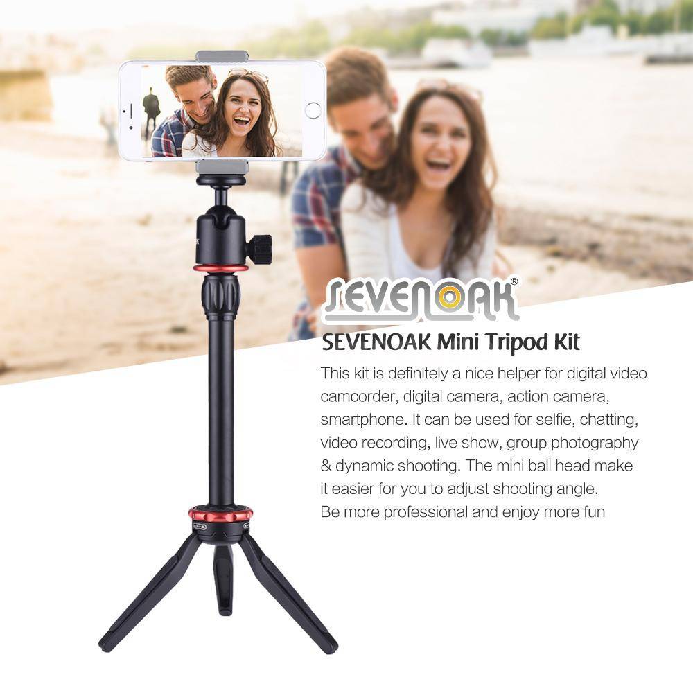 Sevenoak SKT1 Mini Tabletop Video Tripod Stand Selfie Stick with Ball