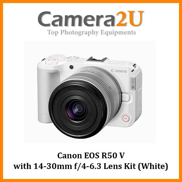 Canon EOS R50 V with 14-30mm f/4-6.3 Lens Kit (White) | Camera2u