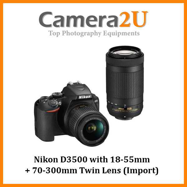 Nikon D3500 with 1855mm + 70300mm Twin Lens +32GB +Bag (Import