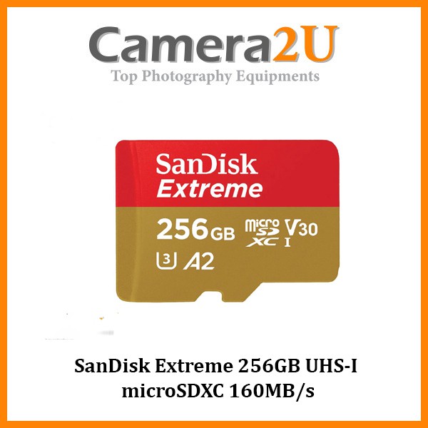 SanDisk Extreme 256GB UHSI microSDXC 160MB/s Memory Card