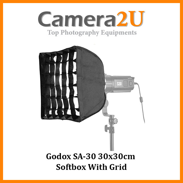 Softbox Godox S30 Softbox Godox 30x30 Cm Avec Grille – Pour Lumière Vidéo LED Godox S30, Effet Doux Et Diffus