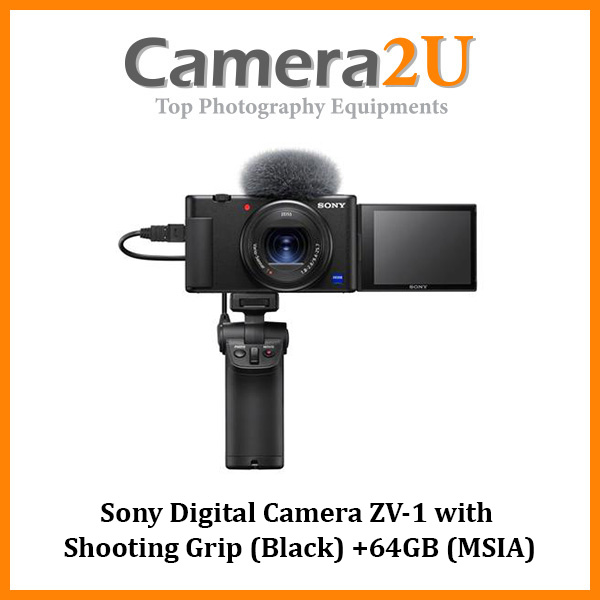 Sony Digital Camera ZV1 with Shooting Grip (Black) ZV1 ZV 1 +64GB