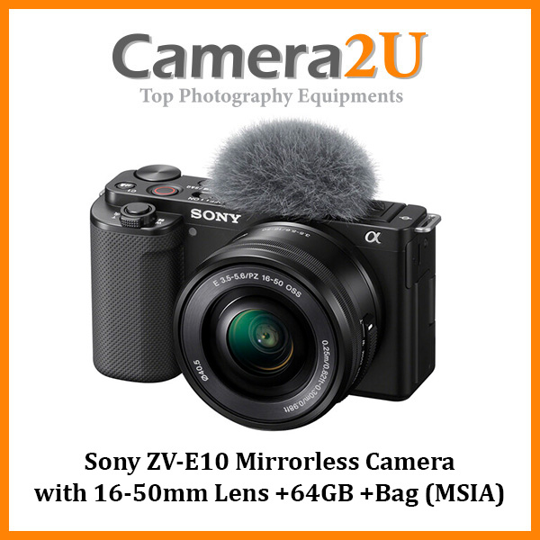 Sony Alpha ZVE10 ZV E10 Mirrorless Camera with 1650mm Lens +64GB +Bag