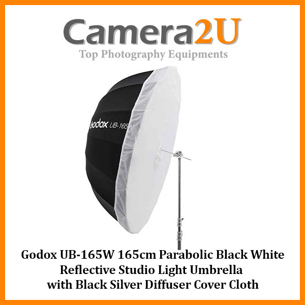 Godox UB 165W 165cm Parabolic Black White Reflective Studio Light Umbrella With Black Silver Diffuser Cover Cloth Camera2u Malaysia Top Camera