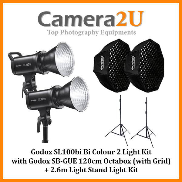 Godox SL100bi Bi Colour 2 Light Kit with Godox SBGUE 120cm Octabox